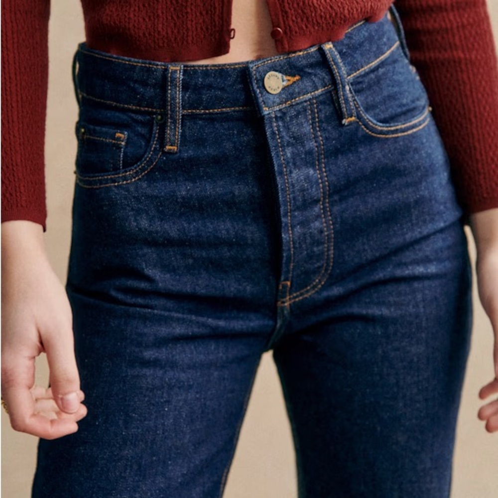 Sézane 100% Cotton Le Brut Jeans in Indigo Wash